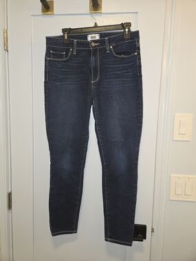 PAIGE Dark Blue High-Rise Skinny Jeans